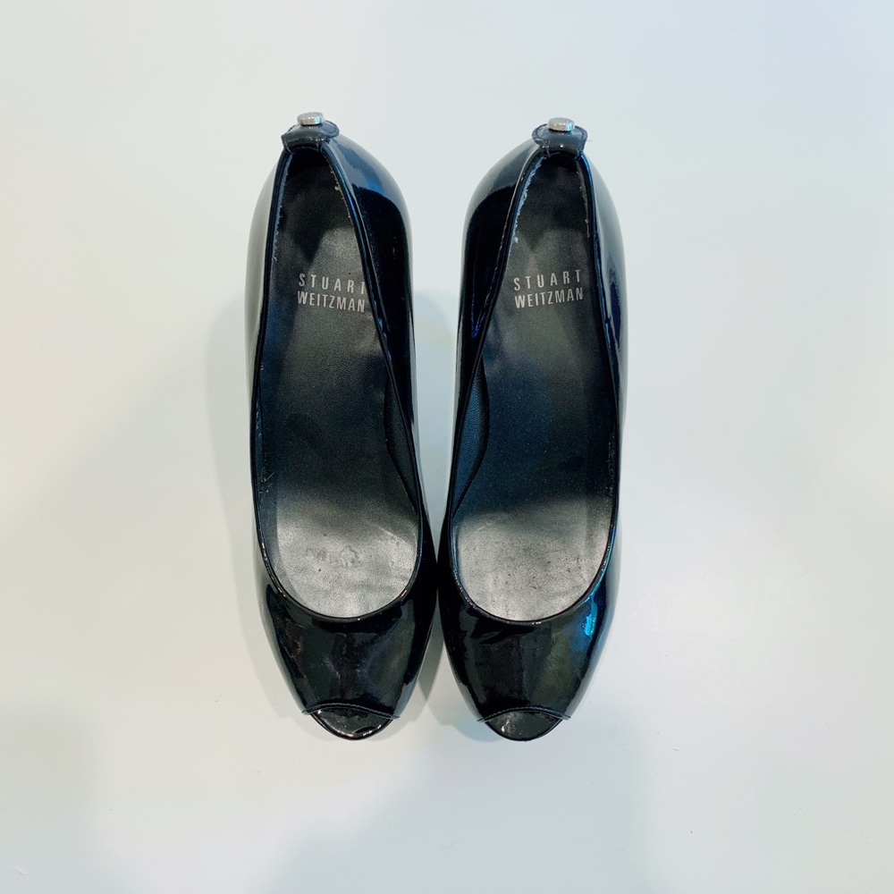 Stuart Weitzman Diplille Peep Toe Patent Leather - image 5
